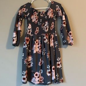 long sleeve off the shoulder short dress